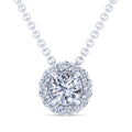 Sterling Silver 1/2ctw Lab Grown Diamond Classic Halo Pendant