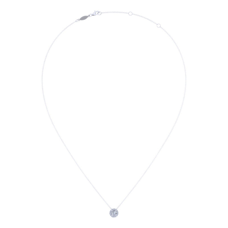 Sterling Silver 1/2ctw Lab Grown Diamond Classic Halo Pendant