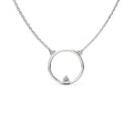 Silver Solitaire Circle Pendant