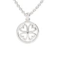 Sterling Silver Lab Grown Diamond Clover Heart Pendant