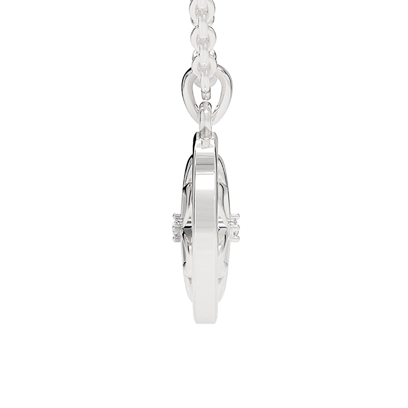 Sterling Silver Lab Grown Diamond Clover Heart Pendant