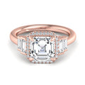 Athena 1.5ct Asscher Cut Lab Grown Diamond Engagement Ring in 14k Rose Gold