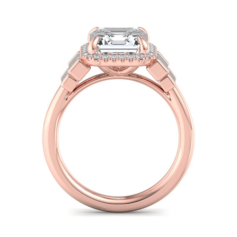 Athena 1.5ct Asscher Cut Lab Grown Diamond Engagement Ring in 14k Rose Gold