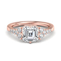 Zephyra 1ct Asscher Cut Lab Grown Diamond Engagement Ring in 14k Rose Gold