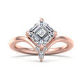 1 Carat Asscher Cut Lab Grown Diamond Engagement Ring in 14k Rose Gold