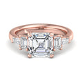 Maeve Engagement Ring with 1ct Asscher Cut Lab Grown Diamond in 14k Rose Gold