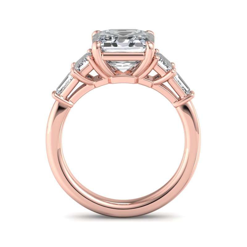 Maeve Engagement Ring with 1ct Asscher Cut Lab Grown Diamond in 14k Rose Gold