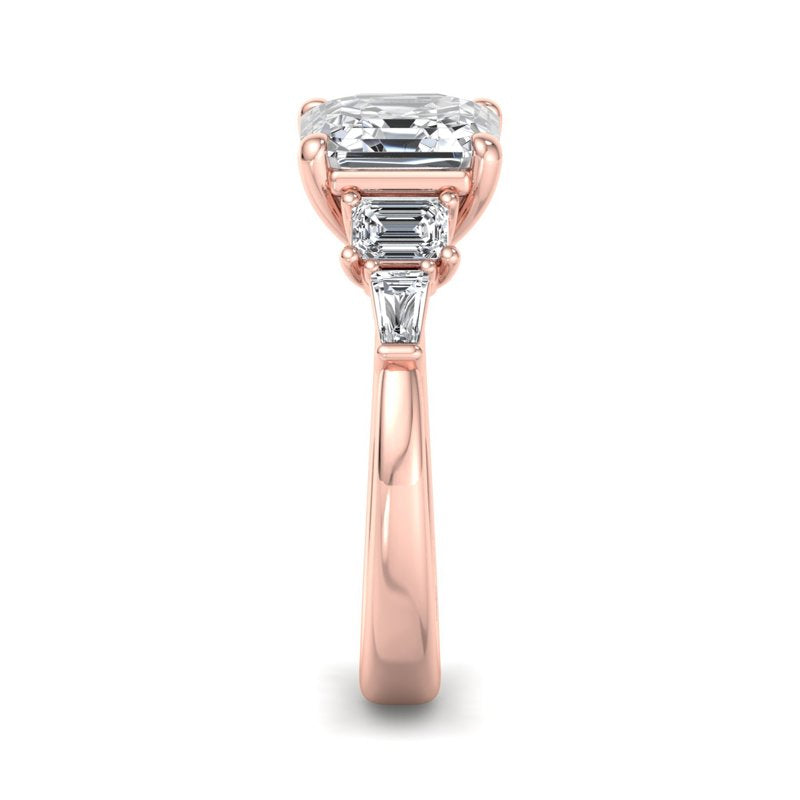 Maeve Engagement Ring with 1ct Asscher Cut Lab Grown Diamond in 14k Rose Gold