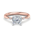 1 Carat Cushion Cut Lab Grown Diamond Engagement Ring with 1/6ctw Five Stone Accents in 14k Rose Gold