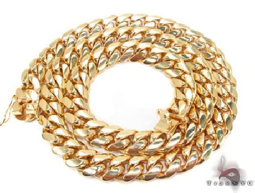 10k Yellow Gold Solid Miami Cuban Link Chain 30 Inches 15.5mm   63736