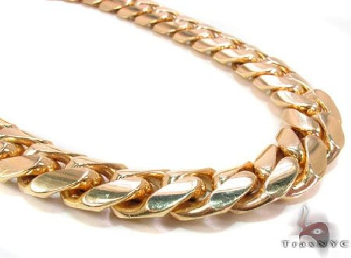 10k Yellow Gold Solid Miami Cuban Link Chain 30 Inches 15.5mm   63736