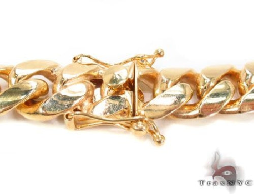 10k Yellow Gold Solid Miami Cuban Link Chain 30 Inches 15.5mm   63736