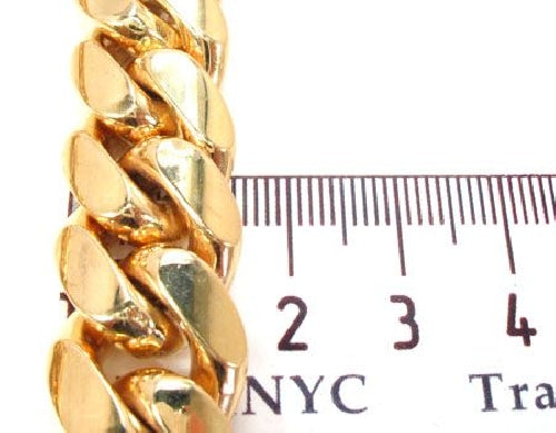 10k Yellow Gold Solid Miami Cuban Link Chain 30 Inches 15.5mm   63736