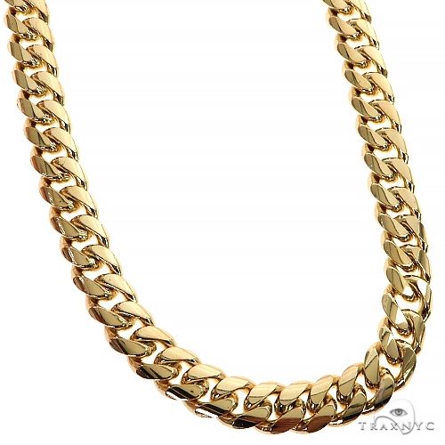 10k Yellow Gold Solid Miami Cuban Link Chain 30 Inches 8mm   32426