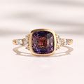 Savannah Bezel Ring I 2.17ct Purple Cushion Sapphire