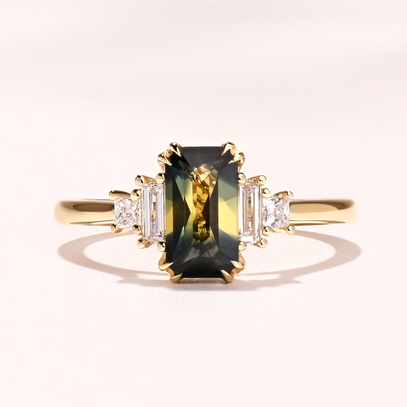 Amelia Ring I 1.03ct Teal/Yellow Sapphire