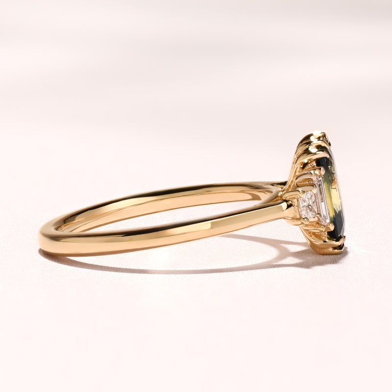 Amelia Ring I 1.03ct Teal/Yellow Sapphire