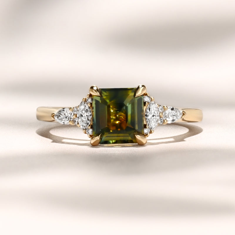 Savannah Ring I 1.55ct Asscher Teal Sapphire