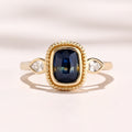 Linden Ring I 2.12ct Long Cushion Blue Sapphire