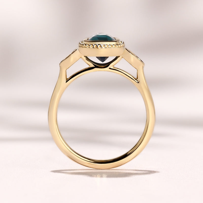 Linden Ring I 2.12ct Long Cushion Blue Sapphire