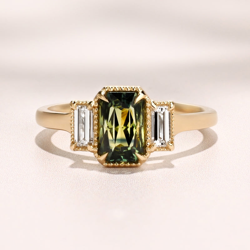 Meridian Ring I 1.73ct Teal Sapphire