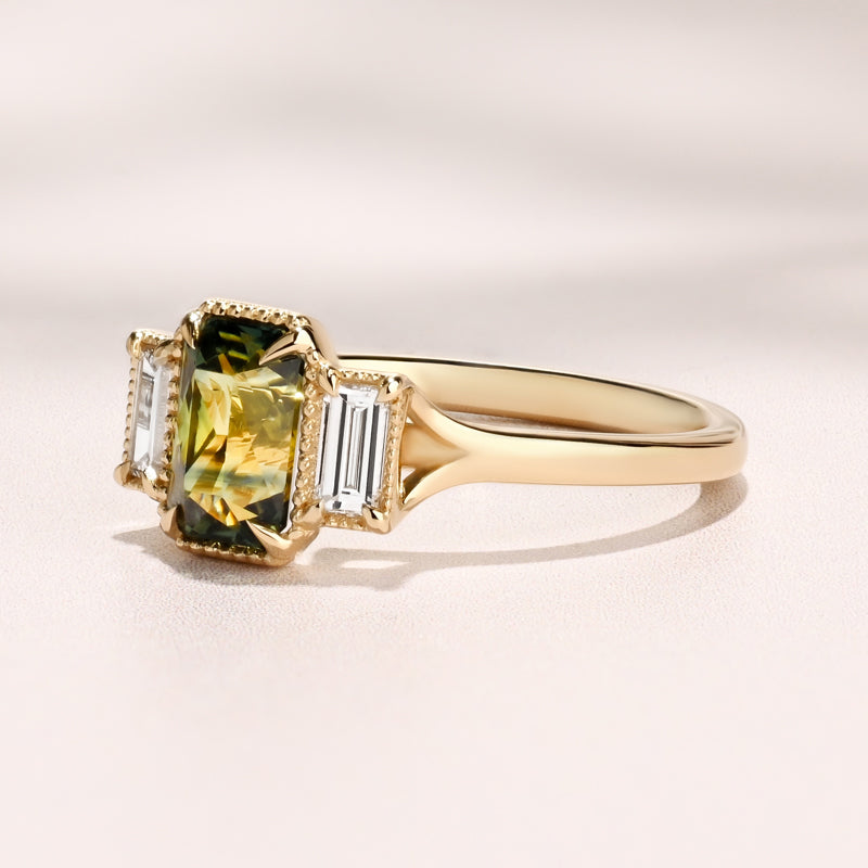 Meridian Ring I 1.73ct Teal Sapphire