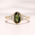 Deco Amelia Ring I 1.12ct Hexagon Green Sapphire