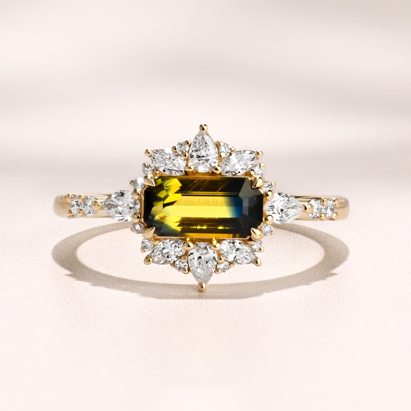 Serenade Ring I 1.07ct Bi-color Rectangular Sapphire