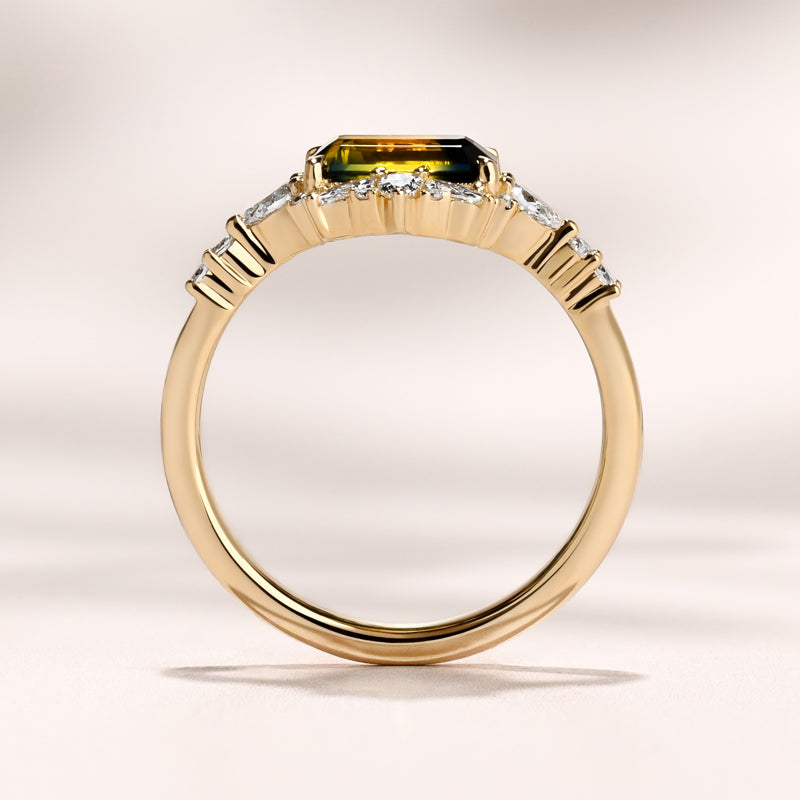 Serenade Ring I 1.07ct Bi-color Rectangular Sapphire