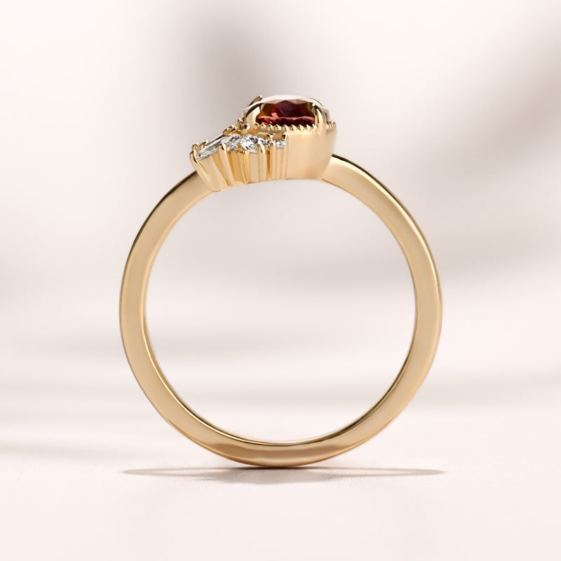 Floret Ring I 1.63ct Oval Brown Sapphire