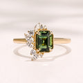 Peak Floret Ring I 1.55ct Rectangular Teal Sapphire