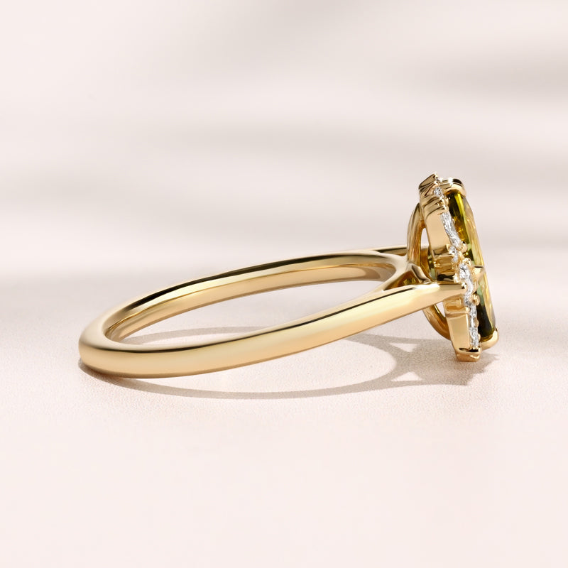 Sunray Ring I 1.05ct Marquise Green Sapphire