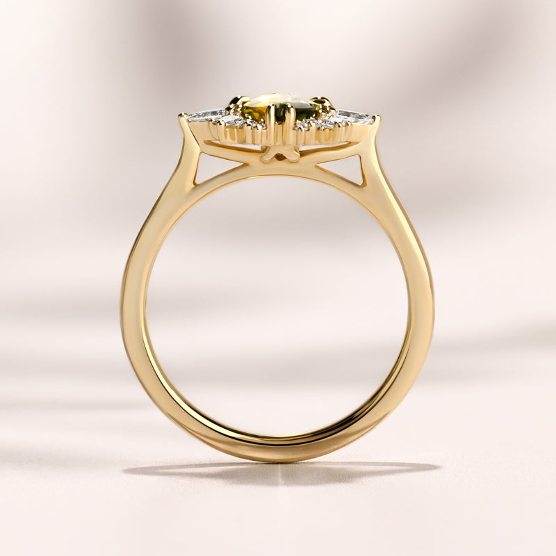 Sunray Ring I 1.05ct Marquise Green Sapphire