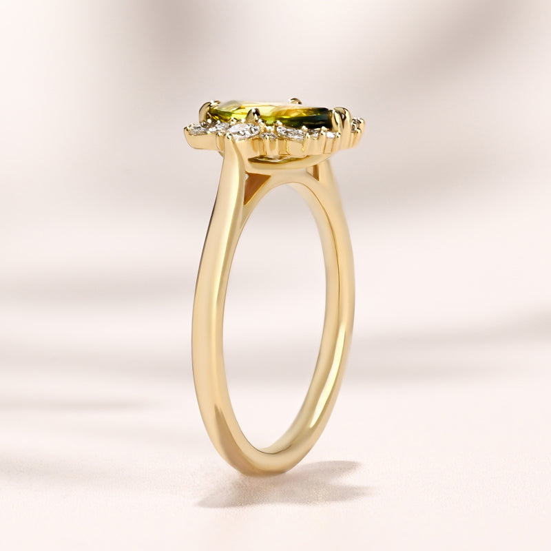 Sunray Ring I 1.05ct Marquise Green Sapphire