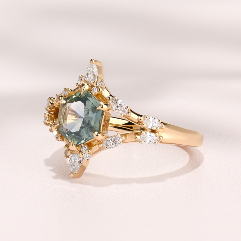 Junia Ring I 1.09ct Montana Hexagon Sapphire