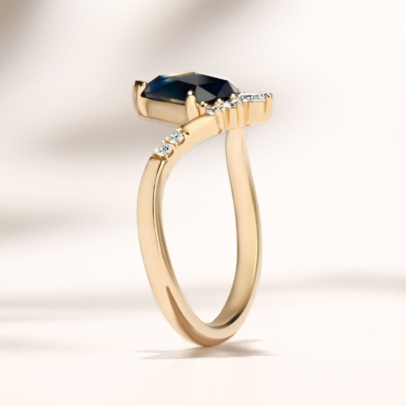Vesper Ring I 1.12ct Australian Fan-Rose Cut Sapphire