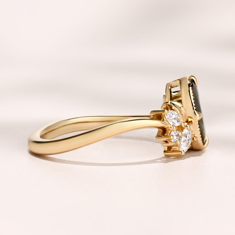 Veridia Ring I 1.39ct Oval Rose Teal Sapphire