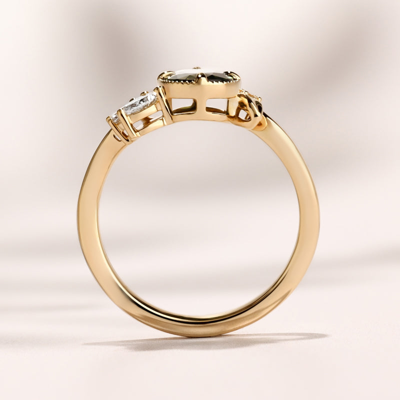 Veridia Ring I 1.39ct Oval Rose Teal Sapphire