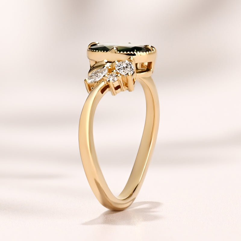 Veridia Ring I 1.39ct Oval Rose Teal Sapphire