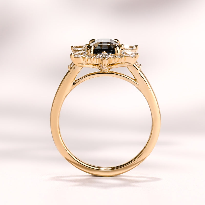 Lotus Light Ring I 1.53ct Teal Sapphire