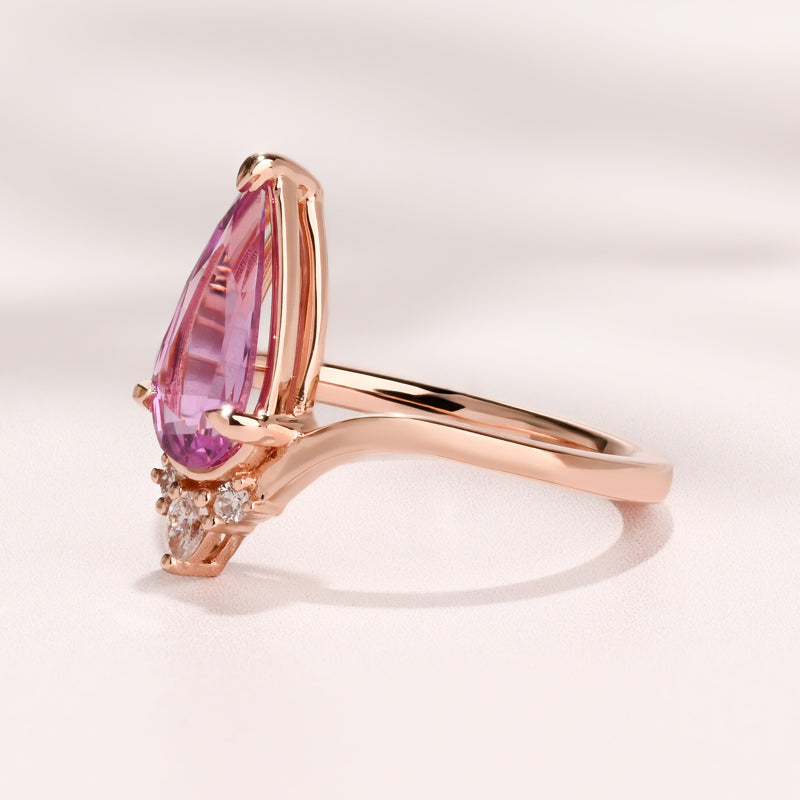 Avalon Ring I 1.24 Long Pear Pink Sapphire