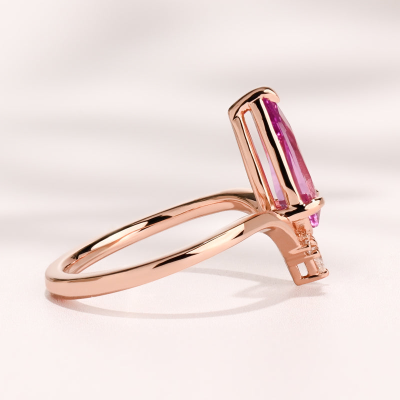 Avalon Ring I 1.24 Long Pear Pink Sapphire