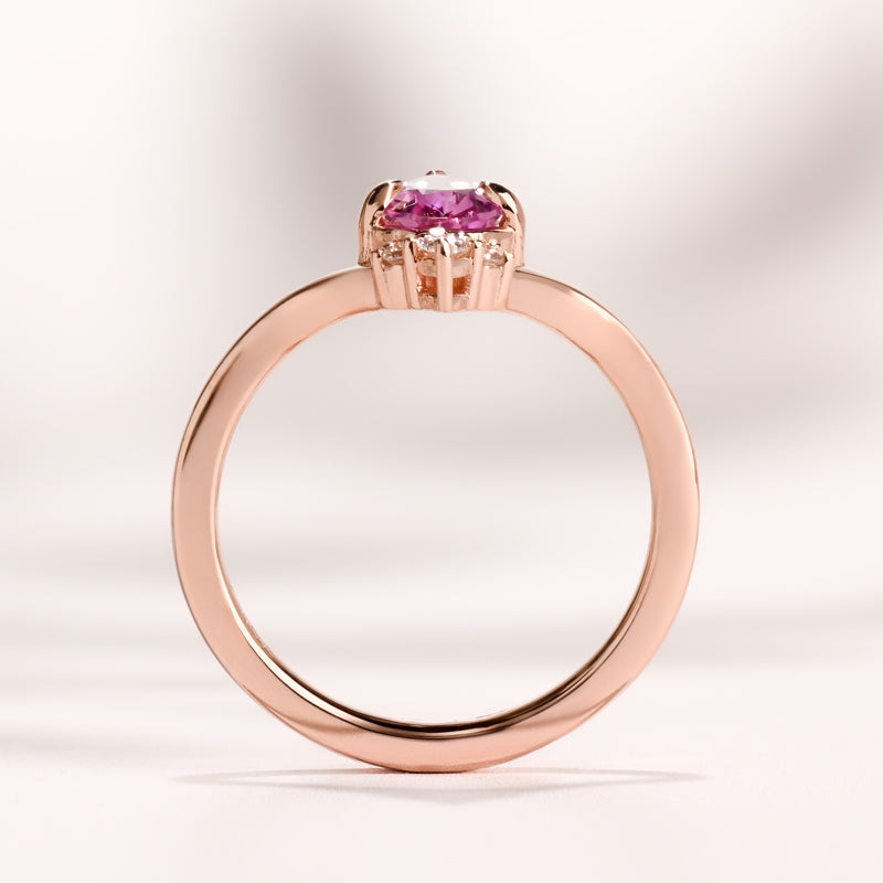 Avalon Ring I 1.24 Long Pear Pink Sapphire