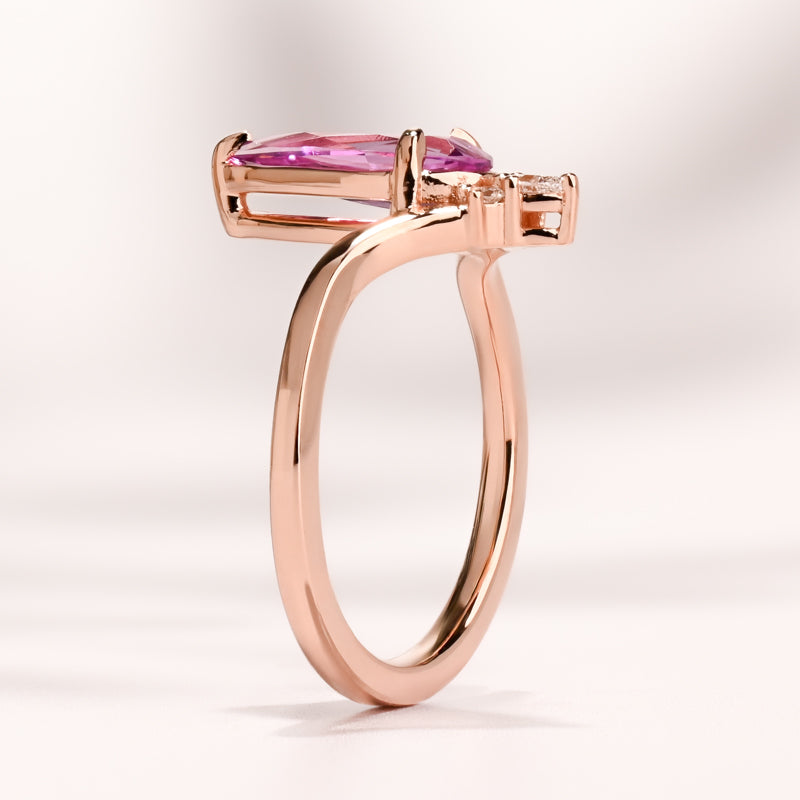 Avalon Ring I 1.24 Long Pear Pink Sapphire