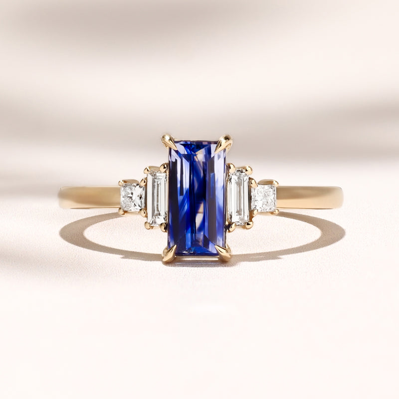 Profile Amelia Ring: 1.30ct Rectangular Ceylon Sapphire