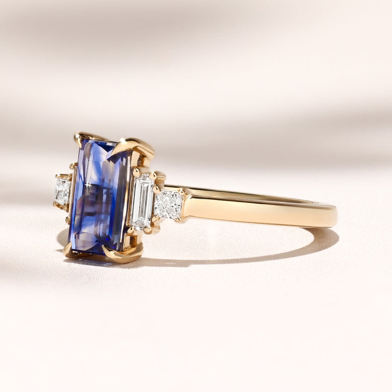 Profile Amelia Ring: 1.30ct Rectangular Ceylon Sapphire