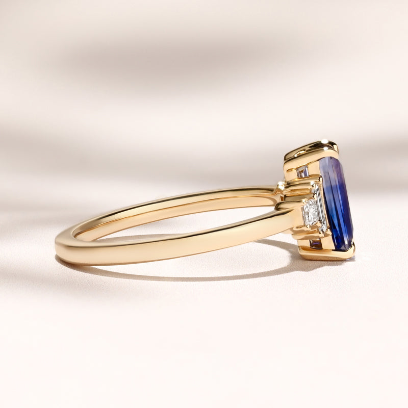 Profile Amelia Ring: 1.30ct Rectangular Ceylon Sapphire
