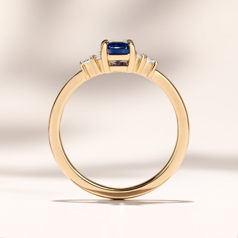Profile Amelia Ring: 1.30ct Rectangular Ceylon Sapphire