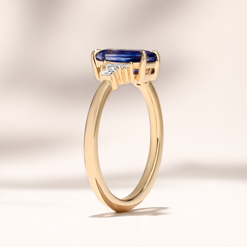 Profile Amelia Ring: 1.30ct Rectangular Ceylon Sapphire