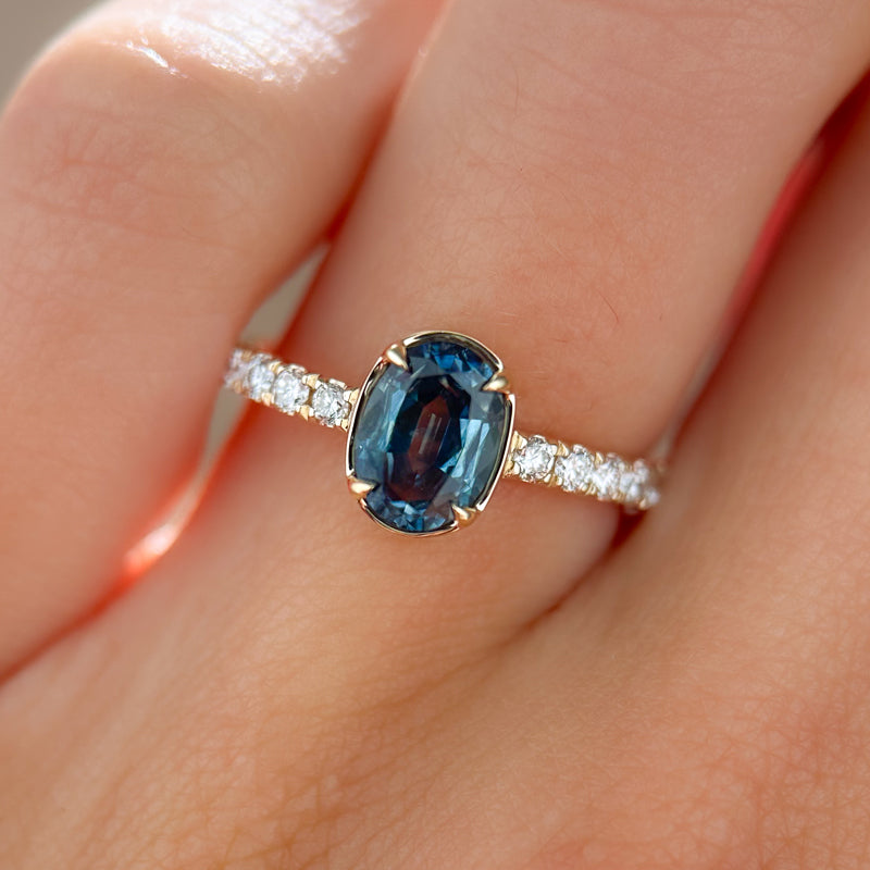 Jasper Ring I 1.21ct Teal Oval Sapphire